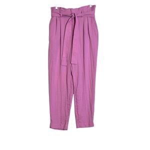 A New Day pink pleated belted high waist pants size M